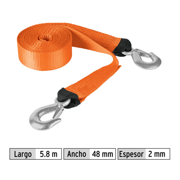 CORREO PARA REMOLQUE 5.8M X 48MM CON GANCHO 2TN 18344 - TRUPER - Imagen 3