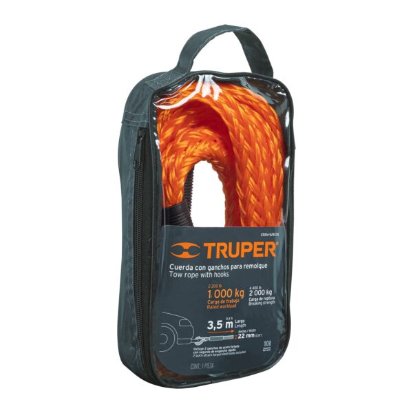 CORREA PARA REMOLQUE 3.5M X 22MM CON GANCHO 1TN 18345 - TRUPER - Imagen 3