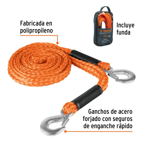 CORREA PARA REMOLQUE 3.5M X 22MM CON GANCHO 1TN 18345 - TRUPER - Imagen 2
