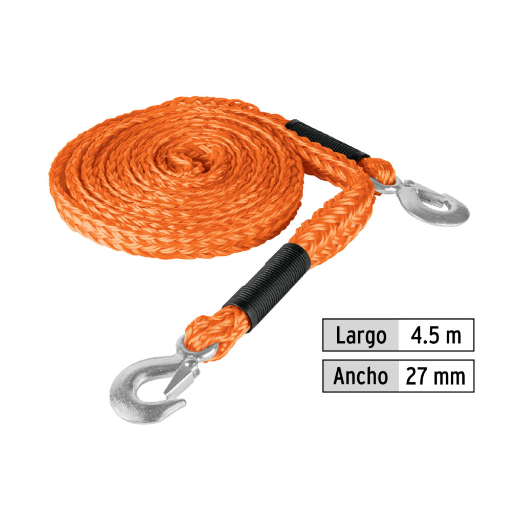 CORREO PARA REMOLQUE 4.5M X 27MM CON GANCHO 2TN 18346 - TRUPER