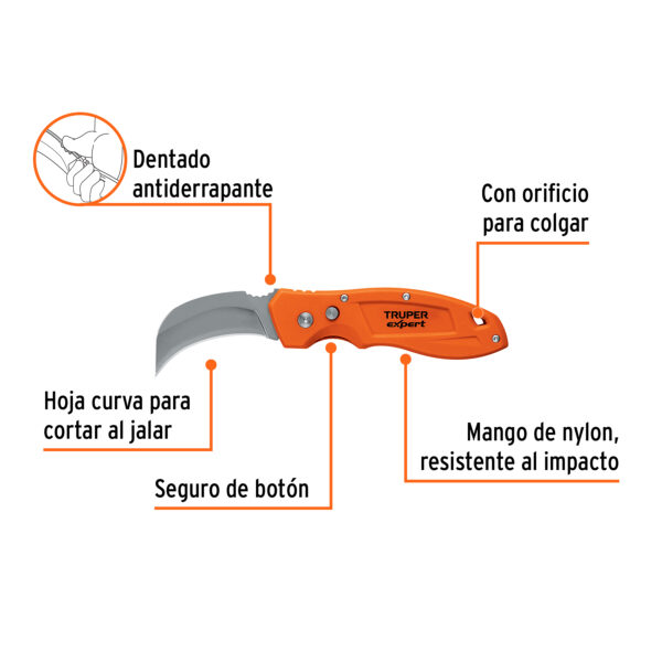 CUCHILLO ABATIBLE PARA LINOLEO 7" ALFOMBRAS 12725 - TRUPER - Imagen 3