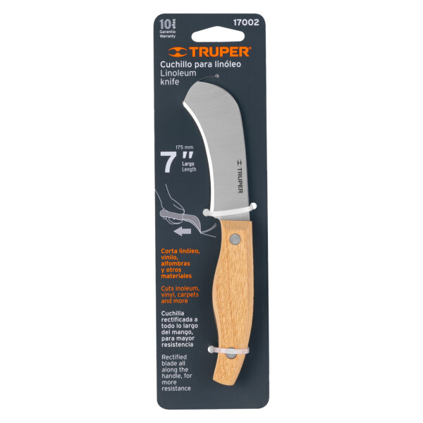CUCHILLO PARA LINOLEO 7" ACERO INOXIDABLE 17002 - TRUPER - Imagen 4