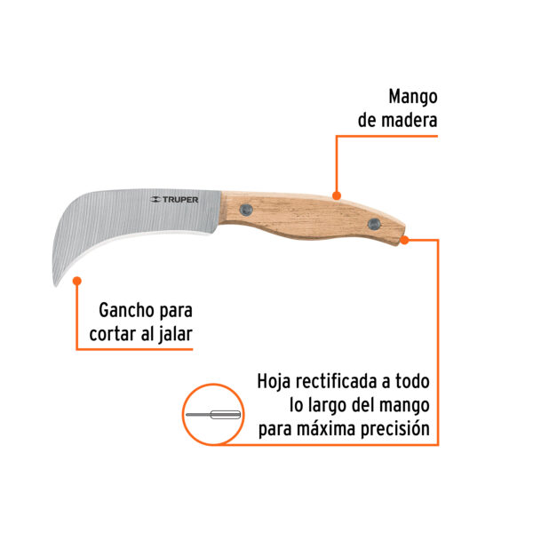 CUCHILLO PARA LINOLEO 7" ACERO INOXIDABLE 17002 - TRUPER - Imagen 3