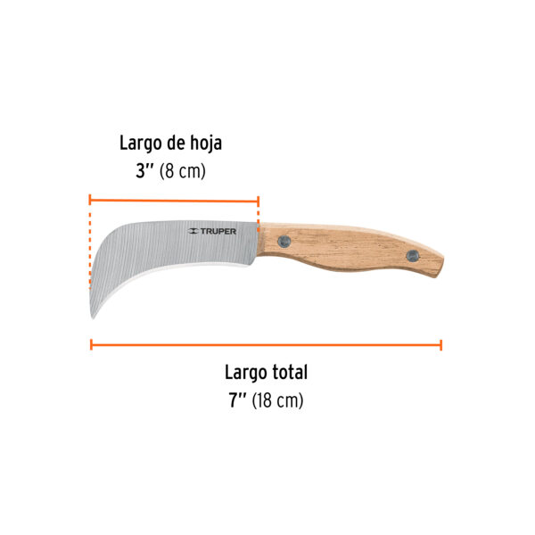 CUCHILLO PARA LINOLEO 7" ACERO INOXIDABLE 17002 - TRUPER - Imagen 2