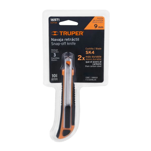 CUTTER 5" 9mm C/ ALMA METÁLICA Y GRIP, 3 NAVAJAS 16971 - TRUPER - Imagen 4