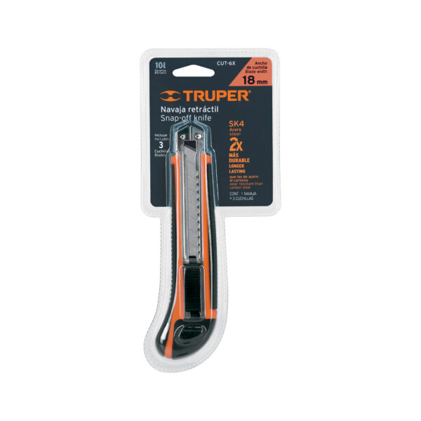 CUTTER 6" 18mm C/ ALMA METÁLICA Y GRIP, 3 NAVAJAS 16977 - TRUPER - Imagen 3