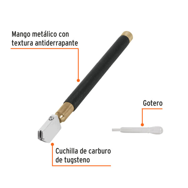 CORTADOR DE VIDRIO 5" CON DEPÓSITO DE ACEITE 19605 - TRUPER - Imagen 3