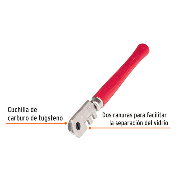 CORTADOR DE VIDRIO, CABEZA DE 6 CUCHILLAS 0.45mm, 2 RANURAS DE CORTE 12954 - TRUPER - Imagen 3