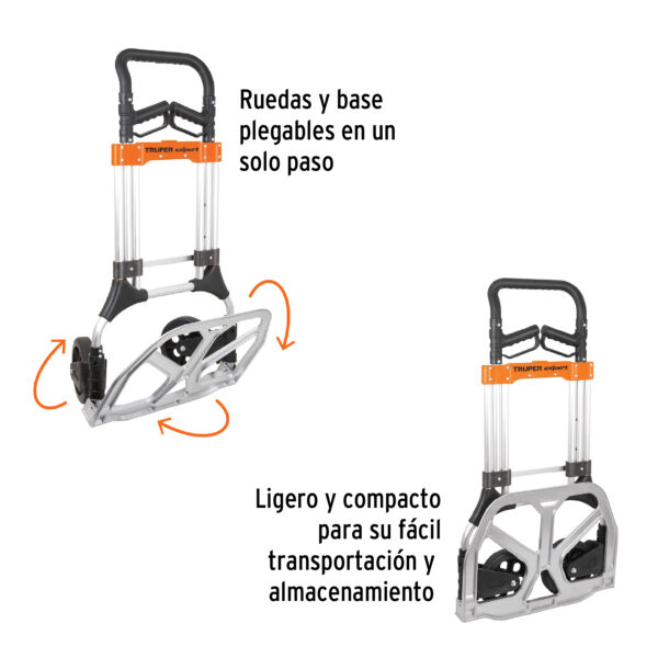 CARRETA DE CARGA 200KG C/ MANGO TELESCÓPICO ALUMINIO 14090 - TRUPER - Imagen 3