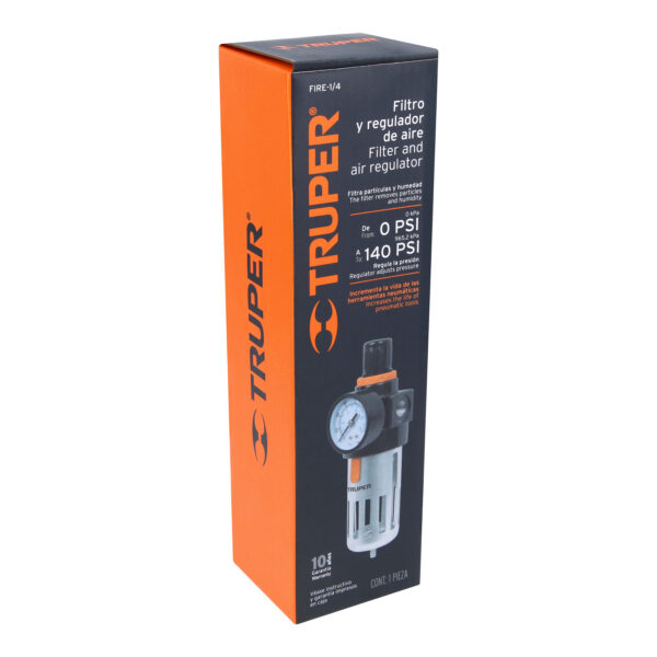 FILTRO Y REGULADOR DE AIRE 140PSI, 1/4 NPT, 18238 - TRUPER - Imagen 3