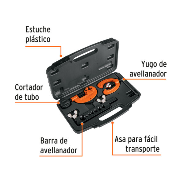 JUEGO DE CORTADOR DE TUBO Y AVELLANADOR, C/ ESTUCHE, 12871 - TRUPER - Imagen 3