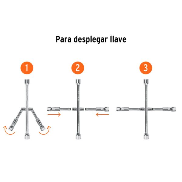 LLAVE CRUZ 14" PLEGABLE 15484 - TRUPER - Imagen 3