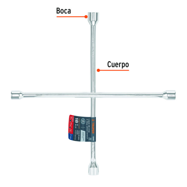 LLAVE CRUZ 18" UNIVERSAL 15480 - TRUPER - Imagen 3