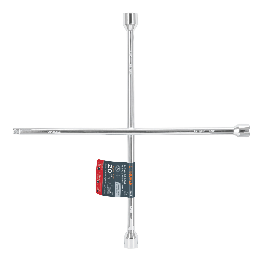 LLAVE CRUZ 20" CON ENTRADA PARA DADO DE 1/2" 18024 - TRUPER