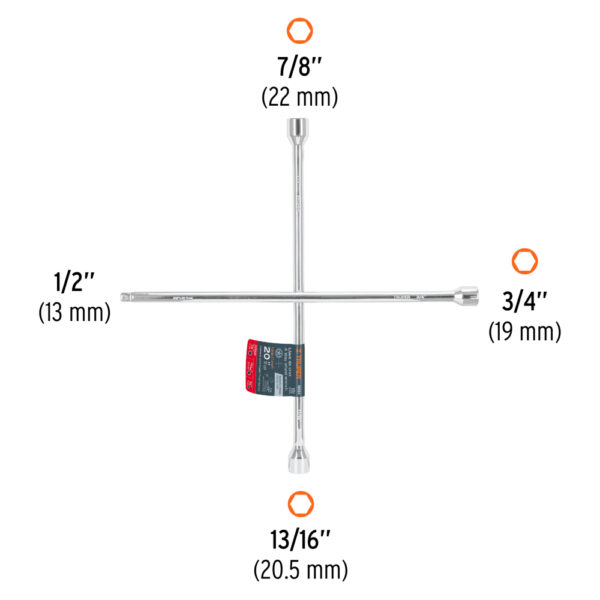 LLAVE CRUZ 20" CON ENTRADA PARA DADO DE 1/2" 18024 - TRUPER - Imagen 2