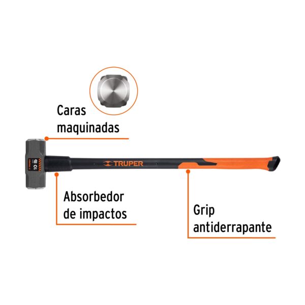 COMBA 10 LIBRAS C/ MANGO FIBRA DE VIDRIO 36" 16540 - TRUPER - Imagen 3