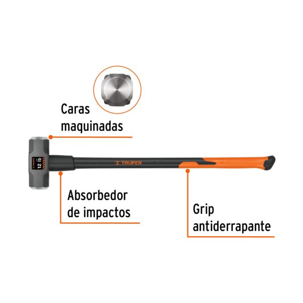 COMBA 12 LIBRAS C/ MANGO FIBRA DE VIDRIO 36" 16542 - TRUPER - Imagen 3