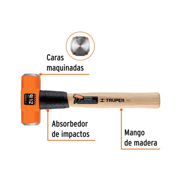 COMBA DE 2.5 LIBRAS C/ MANGO DE MADERA 12" 17045 - TRUPER - Imagen 3