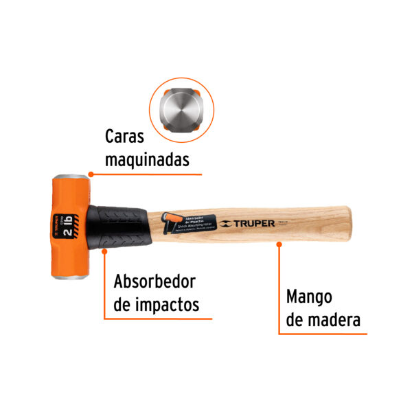 COMBA DE 2 LIBRAS C/ MANGO DE MADERA 12" 16506 - TRUPER - Imagen 3