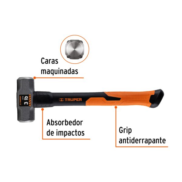 COMBA DE 3 LIBRAS C/ MANGO DE FIBRA DE VIDRIO 14" 19883 - TRUPER - Imagen 3