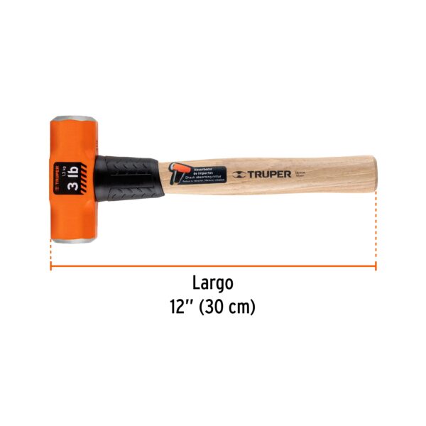 COMBA DE 3 LIBRAS C/ MANGO DE MADERA 12" 16507 - TRUPER - Imagen 2