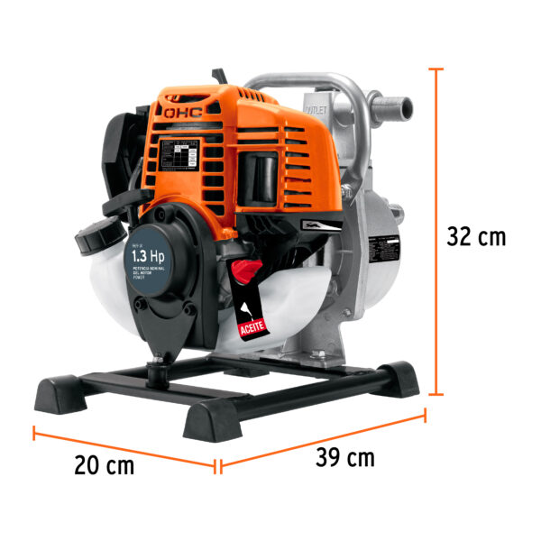 MOTOBOMBA 1" 1.3HP 110L MOTOR GASOLINA 36CC 4T 102432 - TRUPER - Imagen 2