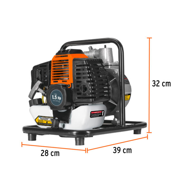 MOTOBOMBA 1" 1.5HP 100L MOTOR GASOLINA 42CC 2T 101110 - TRUPER - Imagen 2