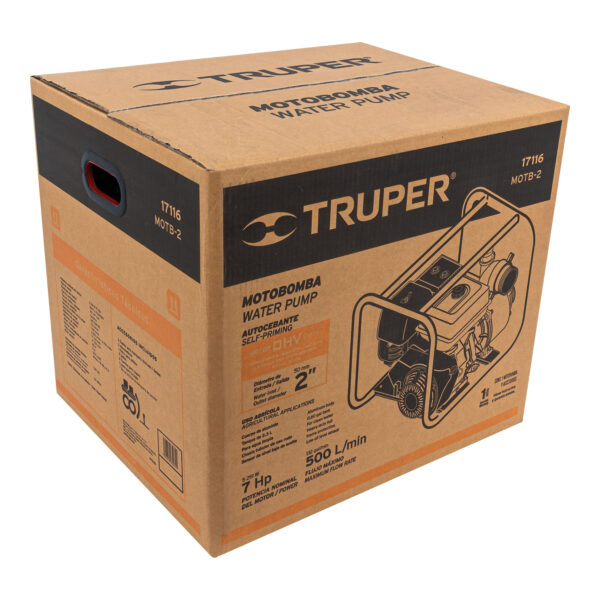 MOTOBOMBA 2" 7HP 500L MOTOR GASOLINA 212CC 4T 17116 - TRUPER - Imagen 5