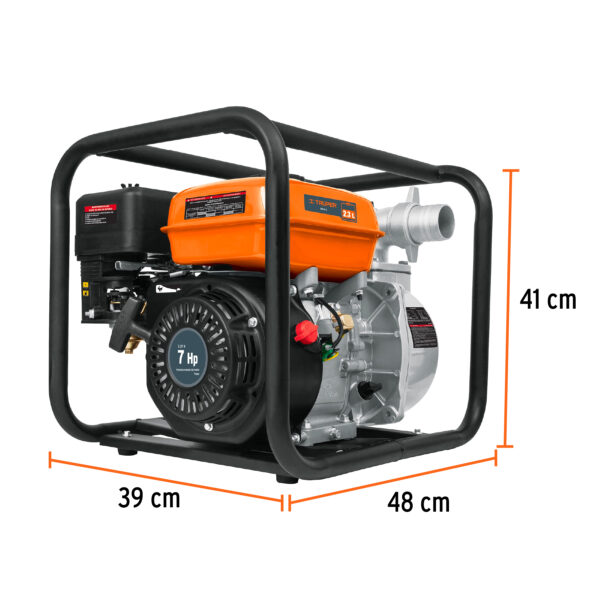 MOTOBOMBA 2" 7HP 500L MOTOR GASOLINA 212CC 4T 17116 - TRUPER - Imagen 2