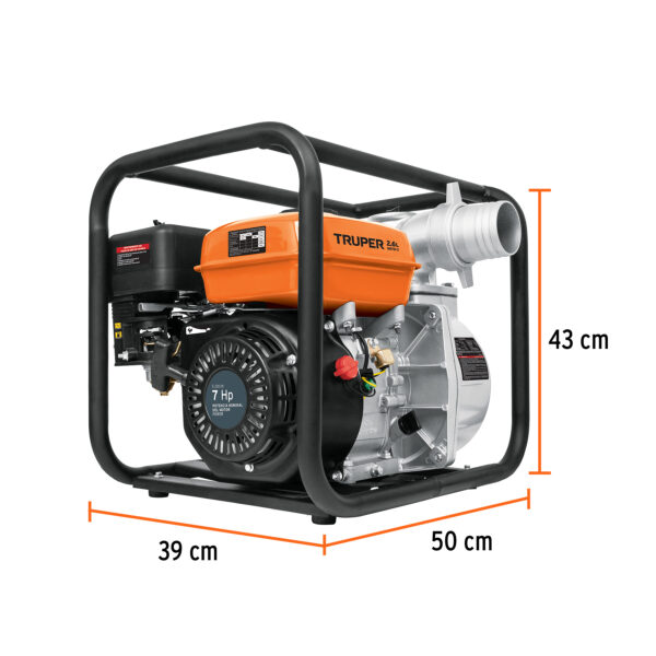 MOTOBOMBA 3" 7HP 900L MOTOR GASOLINA 212CC 4T 17117 - TRUPER - Imagen 2