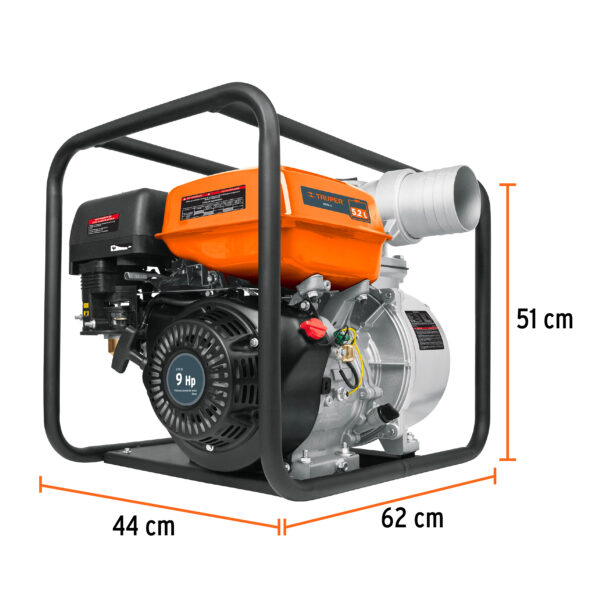 MOTOBOMBA 4" 9HP 1500L MOTOR GASOLINA 270CC 4T 17118 - TRUPER - Imagen 2