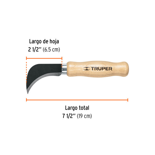 CUCHILLO PARA LINOLEO 7 1/2" ACERO INOXIDABLE 14462 - TRUPER - Imagen 2