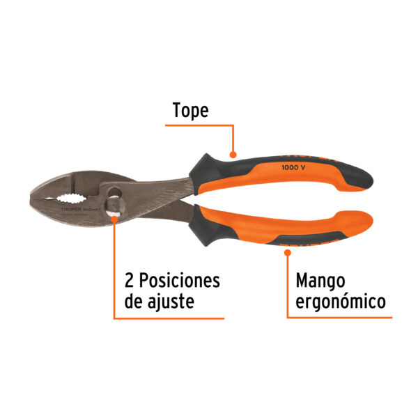 ALICATE MECANICO 8" AISLADO 1000V COMFORTGRIP 13065 - TRUPER - Imagen 3