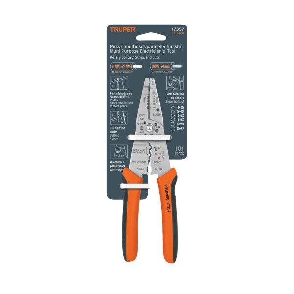 ALICATE PELACABLE 8" 24-12AWG 17357 - TRUPER - Imagen 4