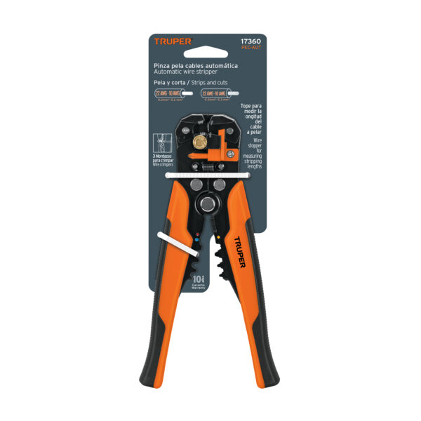 ALICATE PELACABLE AUTOMATICO 8" 22-10AWG 17360 - TRUPER - Imagen 5