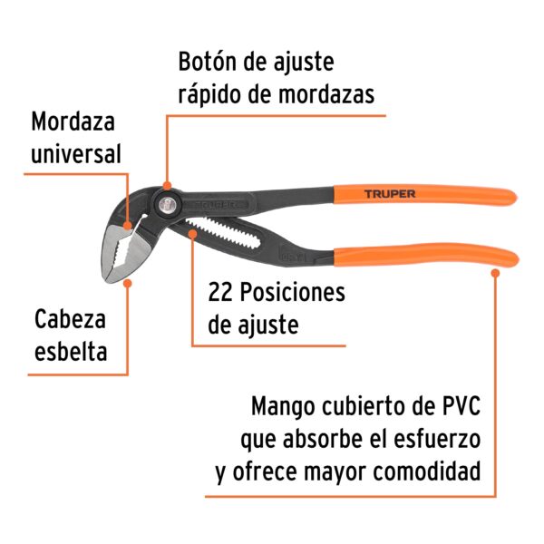 ALICATE PICOLORO 12" EUROPEO MANGO DE PVC 102484 - TRUPER - Imagen 3