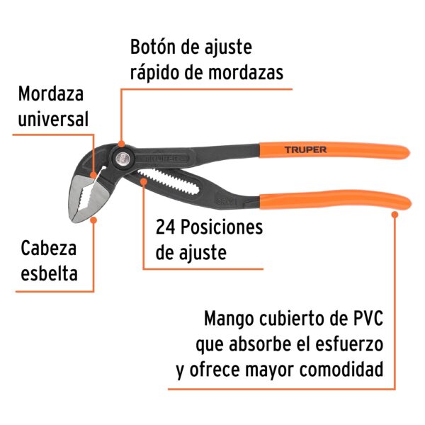 ALICATE PICOLORO 16" EUROPEO MANGO DE PVC 102485 - TRUPER - Imagen 3