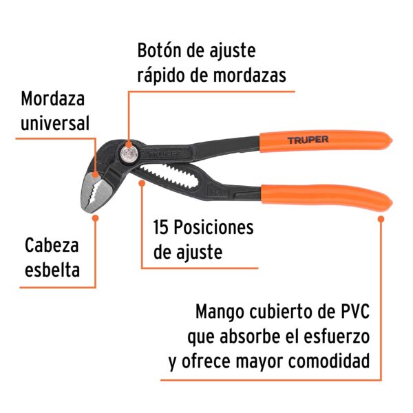 ALICATE PICOLORO 7" EUROPEO MANGO DE PVC 102482 - TRUPER - Imagen 3