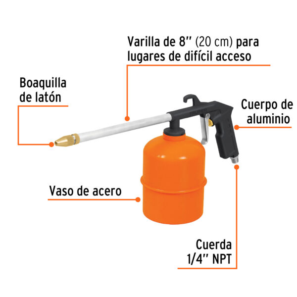 PISTOLA PARA LIMPIEZA DE MOTORES 70PSI 19236 - TRUPER - Imagen 3