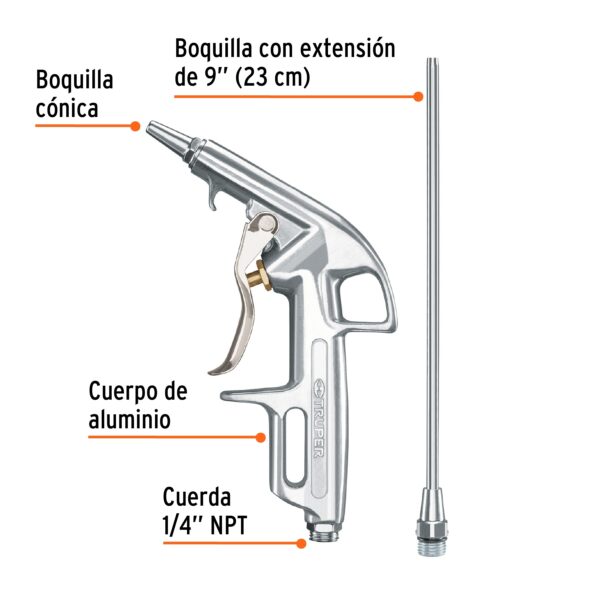 PISTOLA DE SOPLETE CON 2 BOQUILLAS 10647 - TRUPER - Imagen 2