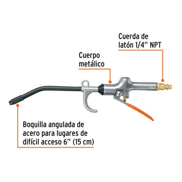PISTOLA DE SOPLETE 120PSI C/ GANCHO GIRATORIO 101080 - TRUPER - Imagen 2