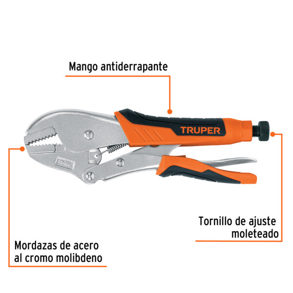 ALICATE DE PRESION 10" MORDAZA RECTA MANGO DE VINIL 17437 - TRUPER - Imagen 3