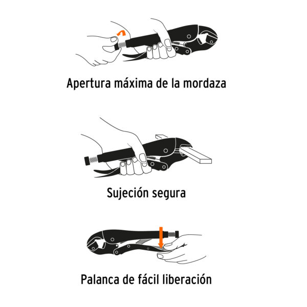 ALICATE DE PRESION 7" MORDAZA RECTA 17422 - TRUPER - Imagen 2