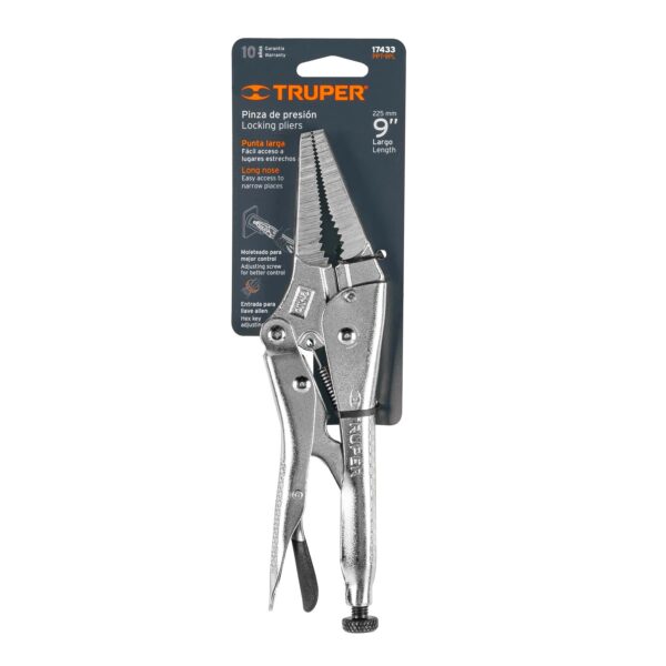 ALICATE DE PRESION 9" PUNTA LARGA 17433 - TRUPER - Imagen 4