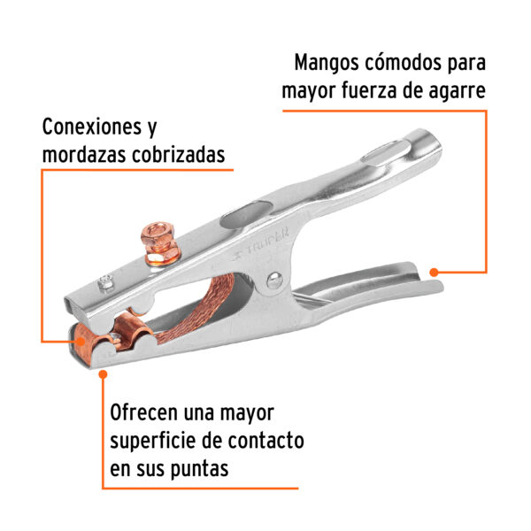 TENAZA PARA TIERRA, ACERO GALVANIZADO 500A, 215MM, 350GR, 14235 - TRUPER - Imagen 3