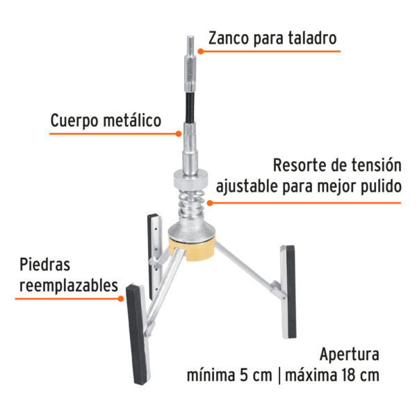 RECTIFICADORA PULIDORA PARA CILINDRO APERTURA MIN. 2" MAX. 7" 14533 - TRUPER - Imagen 3