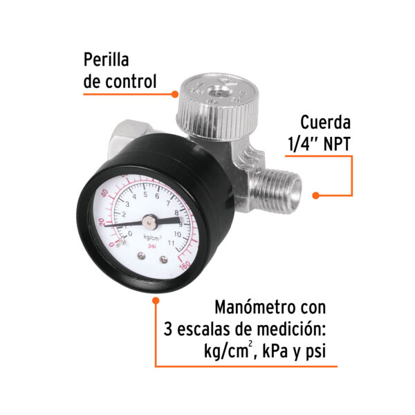 REGULADOR DE AIRE, MAX. 160PSI, 3 ESCALAS, 19239 - TRUPER - Imagen 2