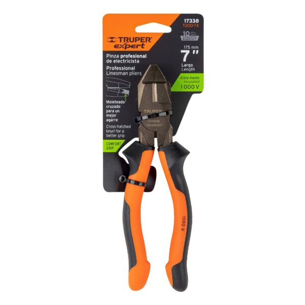 ALICATE UNIVERSAL 7" AISLADO 1000V COMFORTGRIP 17338 - TRUPER - Imagen 2