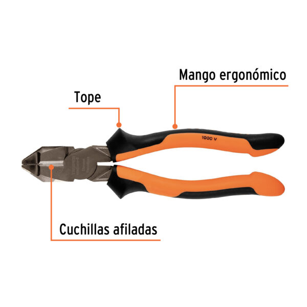 ALICATE UNIVERSAL 8" AISLADO 1000V COMFORTGRIP 12350 - TRUPER - Imagen 2
