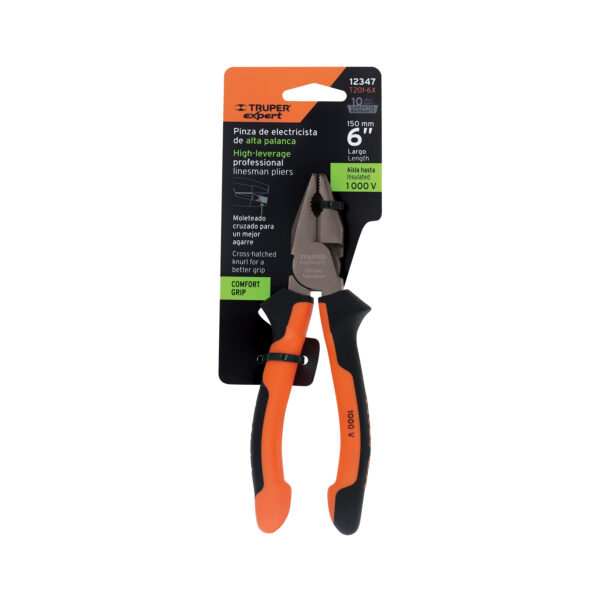 ALICATE UNIVERSAL ELECTRICISTA 6" 1000V COMFORTGRIP 12347 - TRUPER - Imagen 4